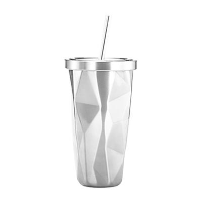 500ml onregelmatige dubbellaagse 304 roestvrijstalen Sippy beker (wit)