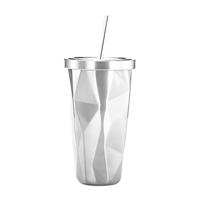500ml onregelmatige dubbellaagse 304 roestvrijstalen Sippy beker (wit)