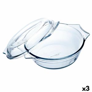 Ovenschaal Ô Cuisine Ocuisine Vidrio Met deksel Transparant Glas 27 x 24 x 11 cm (3 Stuks)