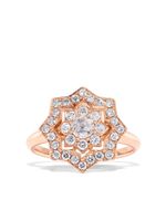 David Morris bague en or rose 18ct pavé de diamants