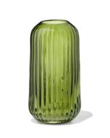 HEMA Vaas Voor Geurstokjes ⌀5.5x11cm Glas Ribbel Donkergroen (donkergroen)