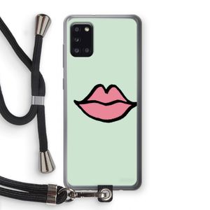 Kusje: Samsung Galaxy A31 Transparant Hoesje met koord