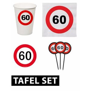 60 jaar stopbord tafel versiering set