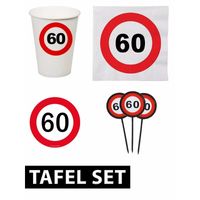 60 jaar stopbord tafel versiering set - thumbnail