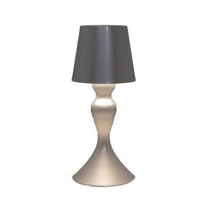 Draadloze tafellamp warm wit dimbaar led inclusief usb kabel 26x11 cm zilver - Annas collection