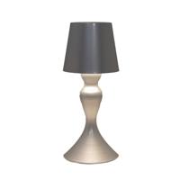 Draadloze tafellamp warm wit dimbaar led inclusief usb kabel 26x11 cm zilver - Annas collection