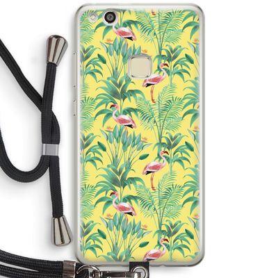 Flamingo party: Huawei Ascend P10 Lite Transparant Hoesje met koord