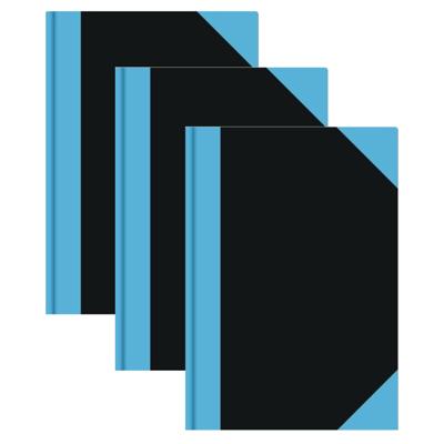 Luxe schoolschrift A4 formaat - 3x - zwart/blauw - 192 bladzijdes met lijntjes