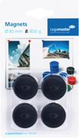 Magneet legamaster 30mm 850gr zwart 4 stuks