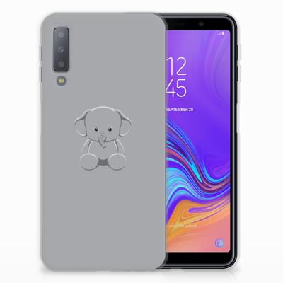Samsung Galaxy A7 (2018) Telefoonhoesje met Naam Grijs Baby Olifant Samsung Galaxy A7 (2018) Telefoonhoesje met Naam Grijs Baby Olifant