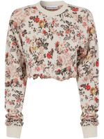 Rabanne chemise crop à fleurs - Tons neutres