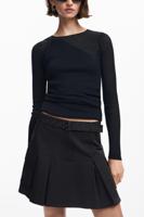 Plissérok met riem - BLACK - S