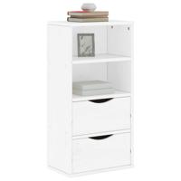 Bijzetkast met lades ODDA 40x24x79 cm massief grenenhout wit