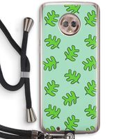 Groene blaadjes: Motorola Moto G6 Transparant Hoesje met koord