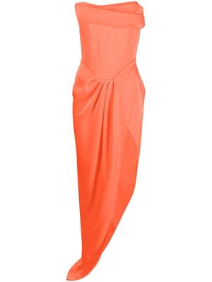 Alex Perry robe longue Harland à fini satiné - Orange