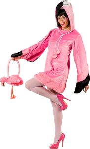Flamingo Jurk Met Capuchon