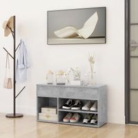 VidaXL Schoenenbank 80x30x45 cm bewerkt hout betongrijs