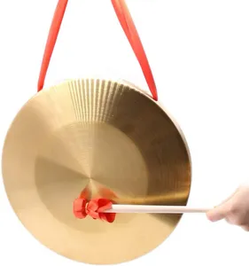 32 cm Handgemaakte Koperen Gong uit Tibet - Klank & Geluid - Spiritueelboek.nl
