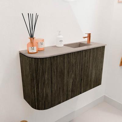 Toiletmeubel Mondiaz Joya Dlux | 71.6 cm | Meubelkleur Shadow | Faye wastafel Saba Wasbak Rechts | 1 kraangat
