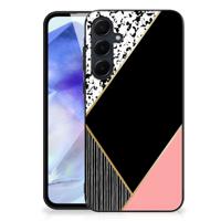 Samsung Galaxy A55 Backcover Zwart Roze Vormen