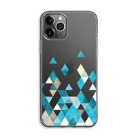 Gekleurde driehoekjes blauw: iPhone 11 Pro Max Transparant Hoesje