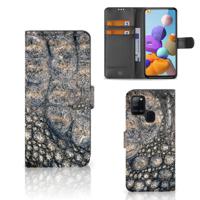Samsung Galaxy A21s | Telefoonhoesje | Met pasjeshouder | Krokodillenprint