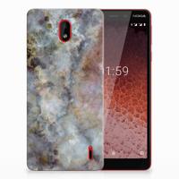 Nokia 1 Plus | TPU | Siliconen hoesje | Marmer Grijs
