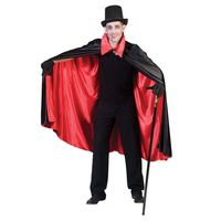 Funny Fashion Halloween verkleed cape - zwart/rood - Carnaval kostuum/kleding - thumbnail