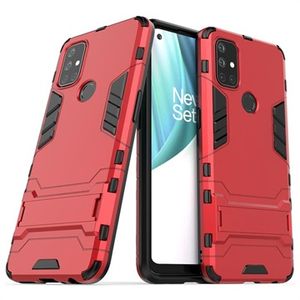 Armor Series OnePlus Nord N10 5G Hybrid Case met Standaard - Rood