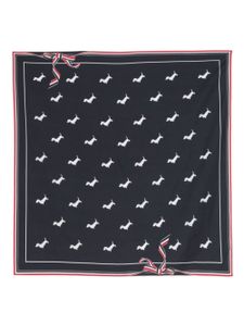 Thom Browne foulard en soie à motif Hectore - Bleu