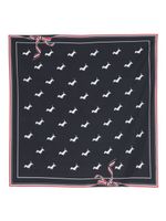 Thom Browne foulard en soie à motif Hectore - Bleu