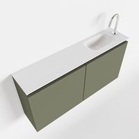 Toiletmeubel Mondiaz Ture | 100 cm | Meubelkleur Army | Eden wastafel Talc Rechts | 1 kraangat
