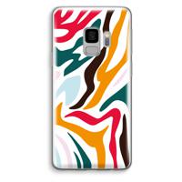 Colored Zebra: Samsung Galaxy S9 Transparant Hoesje - thumbnail