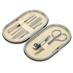 6-delige manicure set in luxe beige houder