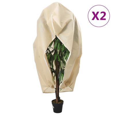 Plantenhoezen met ritssluiting 2 st 70 g/m² 1,2x1,8 m