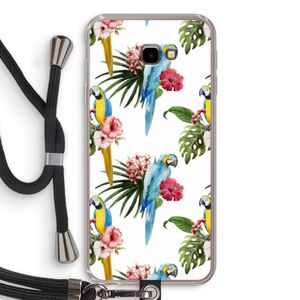 Kleurrijke papegaaien: Samsung Galaxy J4 Plus Transparant Hoesje met koord