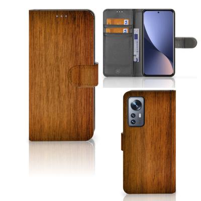 Xiaomi 12 | 12X | Book Style Case | Donker Hout