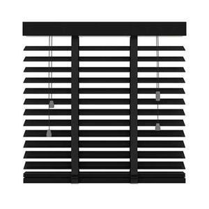 Jaloezie hout 50 mm - mat zwart - 80x180 cm - Leen Bakker