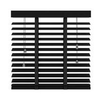 Jaloezie hout 50 mm - mat zwart - 80x180 cm - Leen Bakker - thumbnail