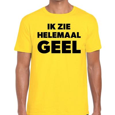 Ik zie helemaal geel - tekst t-shirt - geel - voor heren - verkleedkleding - kleuren