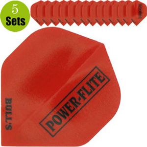 Bulls Powerflite Dartflights 5-Pack - Rood