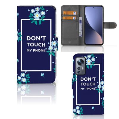Xiaomi 12 | 12X Portemonnee Hoesje Flowers Blue DTMP Xiaomi 12 | 12X Portemonnee Hoesje Flowers Blue DTMP