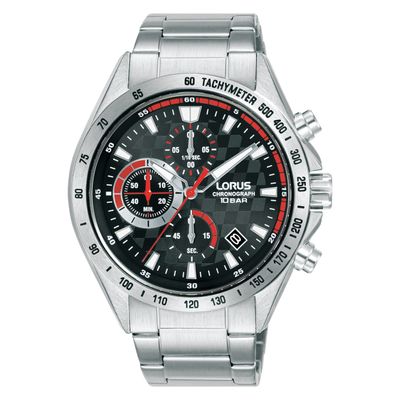 Lorus RM309JX9 Horloge Chronograaf zilverkleurig-zwart 43,5 mm
