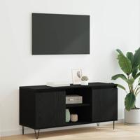 TV-kast Zwart Eiken 104 x 35 x 50 cm Bewerkt hout