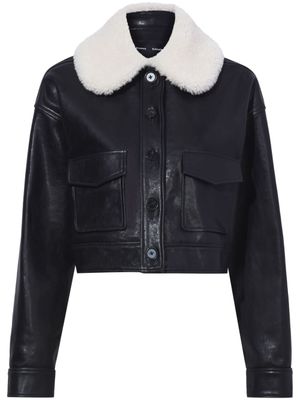 Proenza Schouler veste en cuir à col lainé - Noir