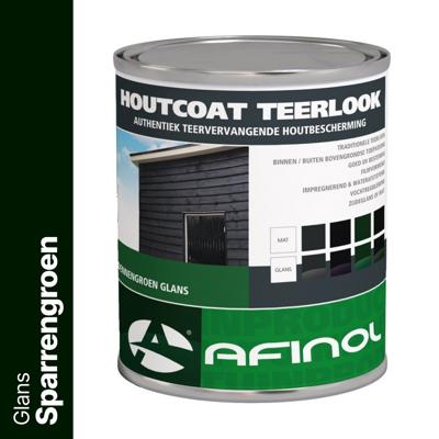 Afinol Houtcoat Teerlook Glans Sparrengroen 750 ml