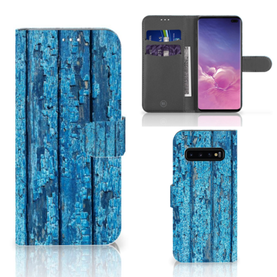 Samsung Galaxy S10 Plus | Book Style Case | Wood Blue