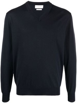 Ballantyne pull en maille fine à col v - Bleu