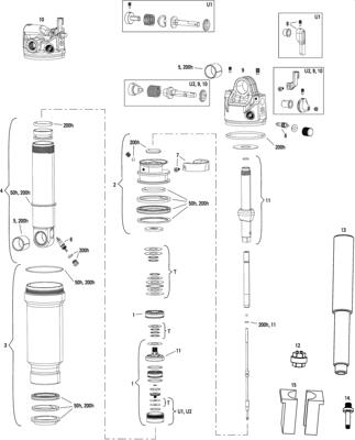 ROCKSHOX schokdemper "sidluxe ultimate 3p" rear shock rs sidluxe 145 x 35mm