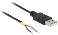 Delock 85664 Kabel USB 2.0 Type-A male > 2 x open draden voeding 1,5 m Raspberry Pi